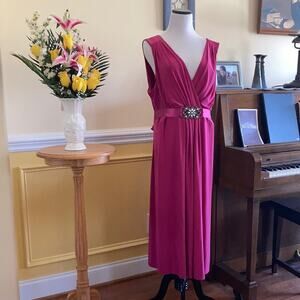 Scarlett Nite Fuschia Stretch Pullover Midi Dress, Size 20W